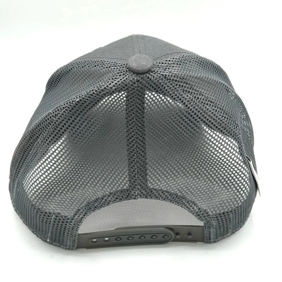 JIM BEAM Gray Trucker Hat Cap with Mesh Back and Adjustable Snap Back Closure - Picture 3 of 6